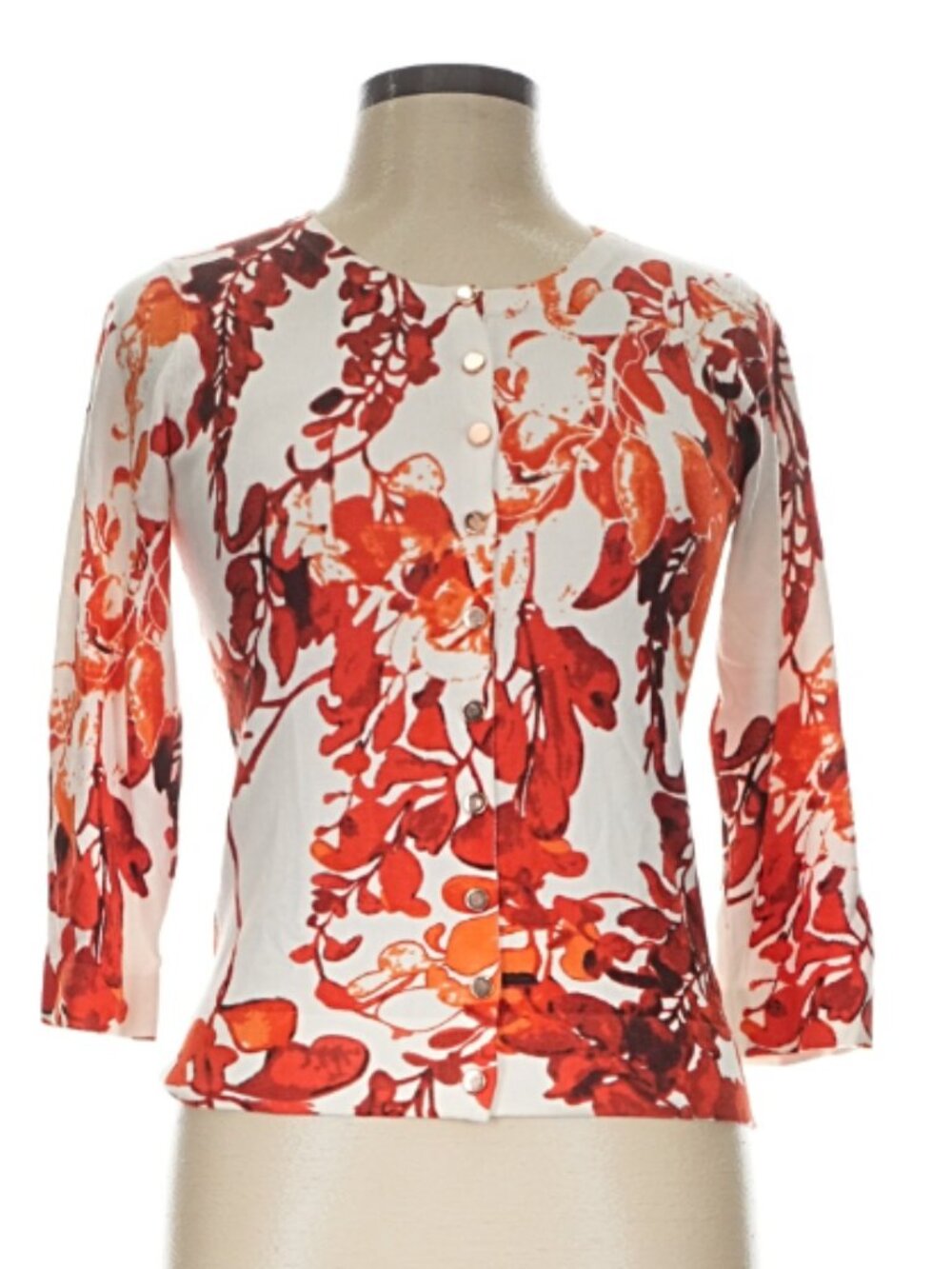 Floral Button Front Cardigan